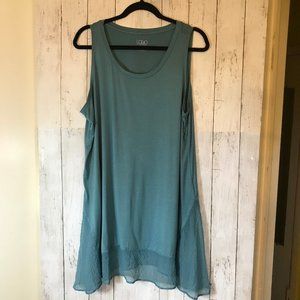 LOGO Layers Sleeveless Sheer Hem Tunic